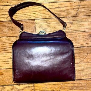 Authentic VINTAGE SMEROLOW PURSE LEATHER WINE